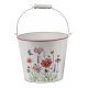 Eimer 13x15cm Metall Blumen
