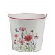 Eimer 13x15cm Metall Blumen