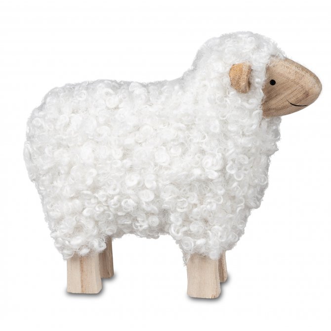 Schaf mit Wolle 26cm