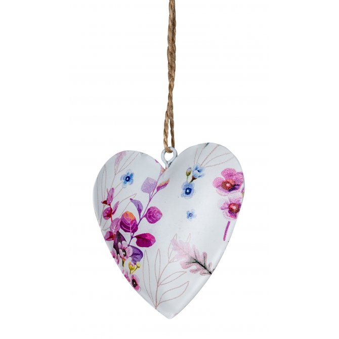 Hänger Herz 7cm Wildblumen Metall