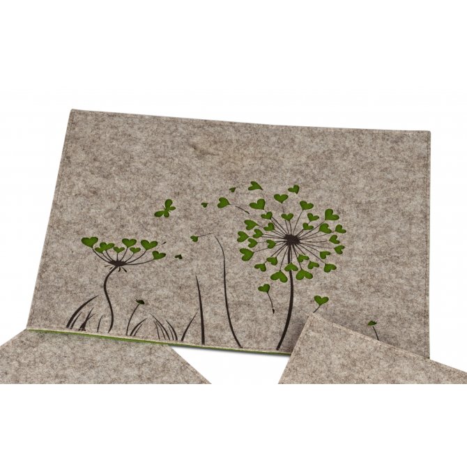 Platzset Herz Blumen 30x40cm Filz
