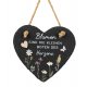 Wandbild Herz 15cm Schiefer - Blumen Boten des Herzens