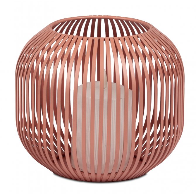 Windlicht-Kugel 20cm Metall-apricot