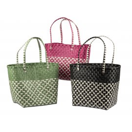 Tasche 30x25cm geflochten Kunststoff