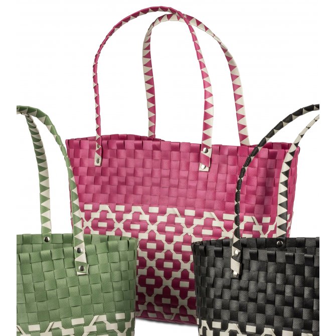 Tasche 30x25cm geflochten Kunststoff
