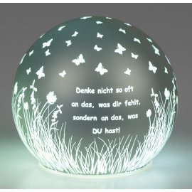 Deko-Kugel grün 12cm - Denke an das was du hast