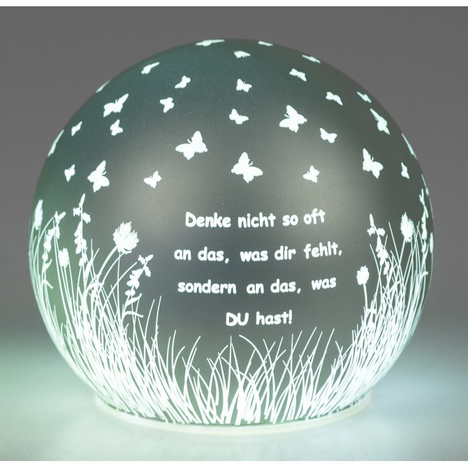 Deko-Kugel grün 12cm - Denke an das was du hast