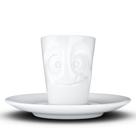 Espresso Mug mit Henkel - Lecker weiß