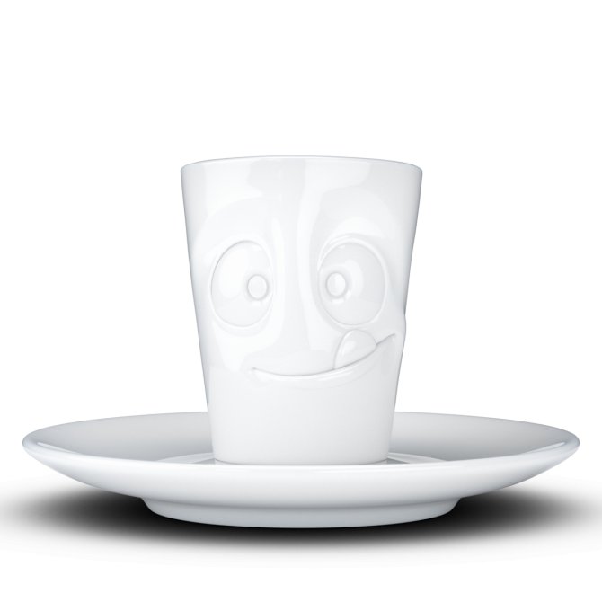 Espresso Mug mit Henkel - Lecker weiß