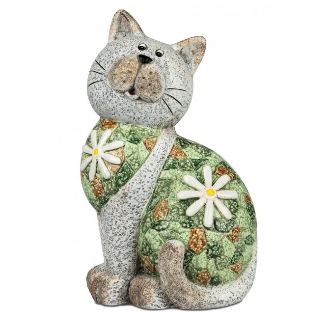 Katze 37cm Mosaik-Blume