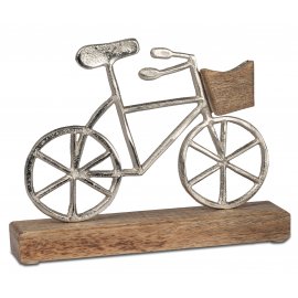 Fahrrad 20cm mit Korb Alu Mango-Holz