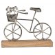 Fahrrad 20cm mit Blumen Alu Mango-Holz