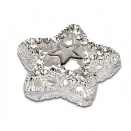 Deko-Herz 4cm Silber-Kristall