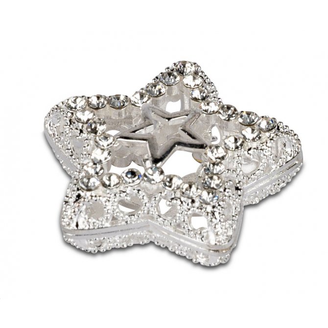 Deko-Herz 4cm Silber-Kristall