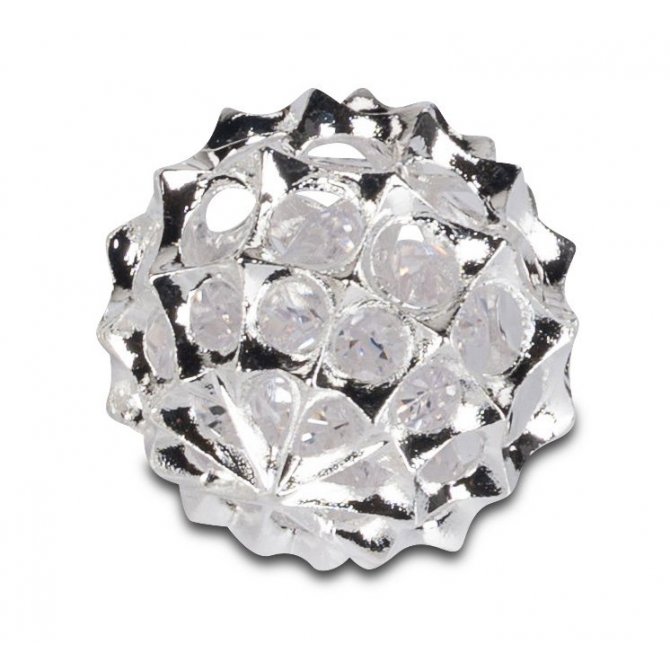 Deko-Kugel 3cm Silber-Kristall