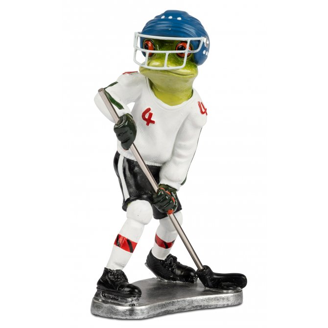 Frosch Eishockey mit weißem Trikot