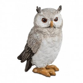 Wintereule 15cm Federohren Creme-Grau