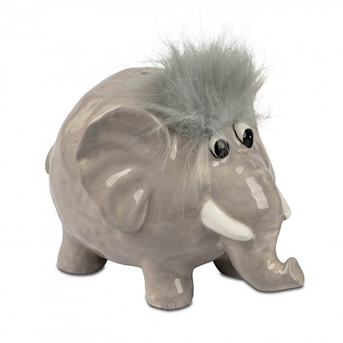 Spardose 16cm Elefant mit Haaren