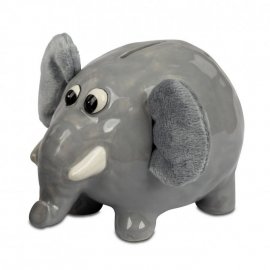 Spardose 16cm Elefant mit Stoffohren