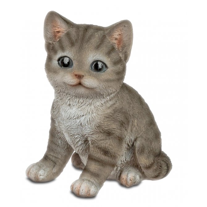 Katze 16cm sitzend Natur