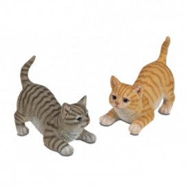 Katze 16cm lauernd Natur