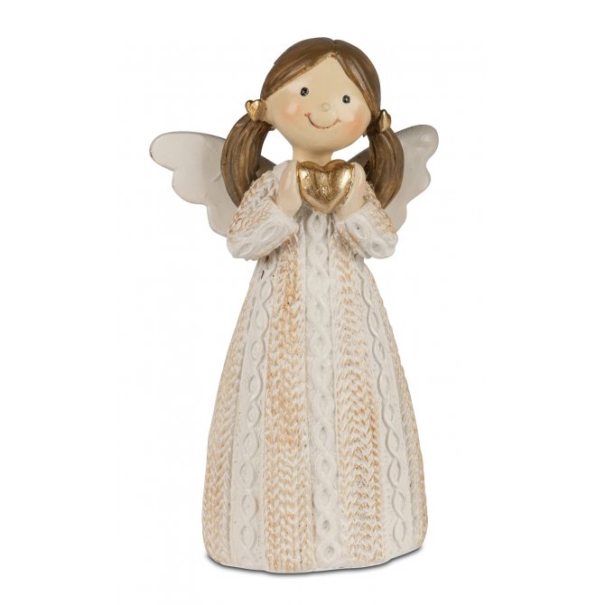 Deko-Engel 10cm Cremefarben