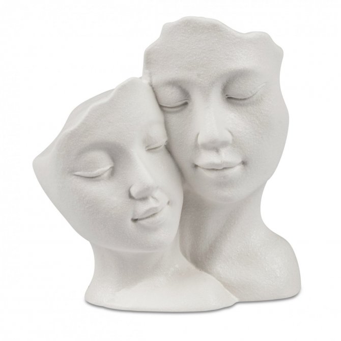 Maske 18cm Mattweiss