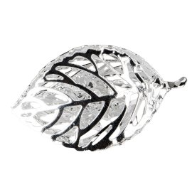 Deko-Blatt 5cm silber Kristall