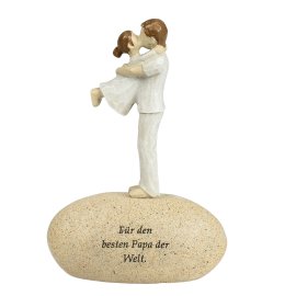 Figur auf Stein mit Spruch Papa