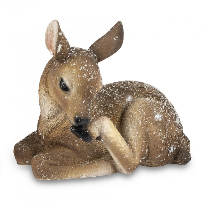 Reh liegend13cm Winterzeit