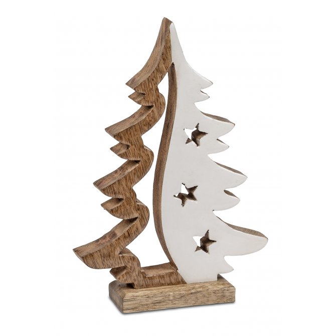 Deko-Baum 21x32 Mango-Holz weiß