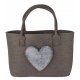 Tasche 26x35cm Filz mit Fellherz