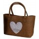 Tasche 26x35cm Filz mit Fellherz