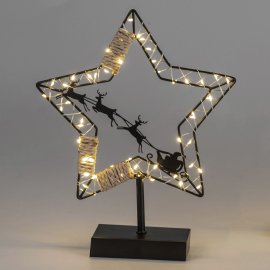 Stern mit Fuß Metall mit LED-Licht