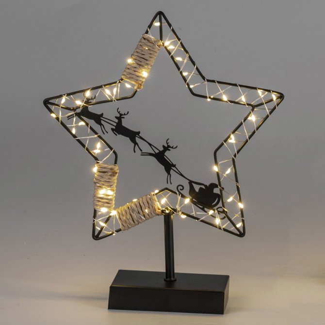 Stern mit Fuß Metall mit LED-Licht
