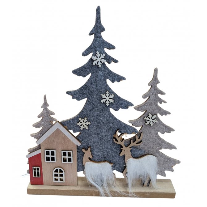 Formano - Winterlandschaft 29cm Holz mit Filz - Bild 3 von 4