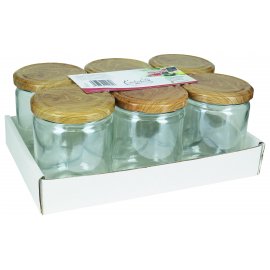 Schraubdeckelglas 6er 446ml Tray