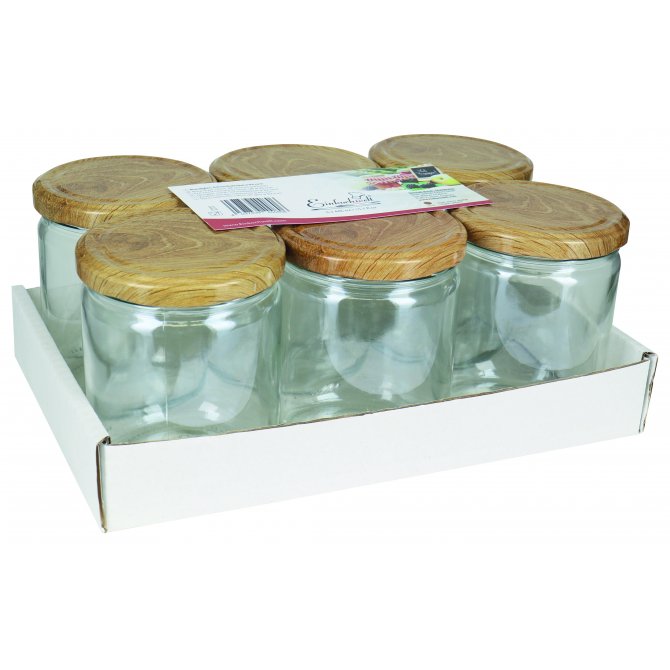 Schraubdeckelglas 6er 446ml Tray