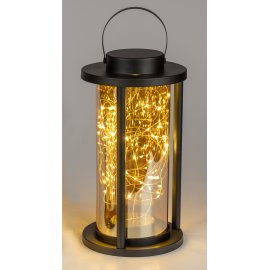 Laterne rund 32cm Metall schwarz