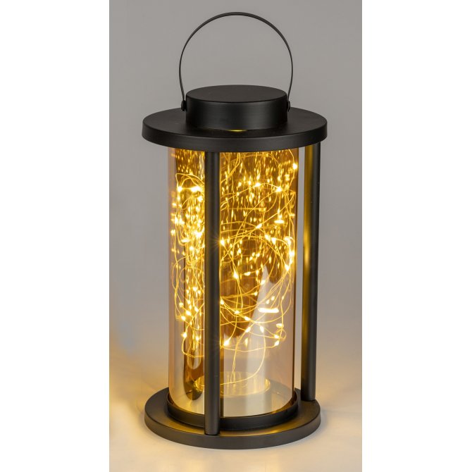 Laterne rund 32cm Metall schwarz