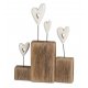 Block mit 4 Herzen Holz-Natur 25cm