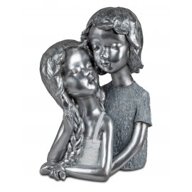 Büste Paar 28cm Weiss-Silber