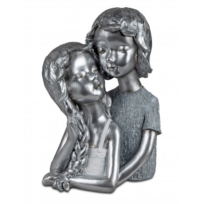 Büste Paar 28cm Weiss-Silber