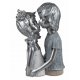 Büste Paar 33cm Weiss-Silber