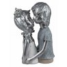 Büste Paar 33cm Weiss-Silber