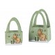 Filztasche grün mit Reh und Geschenk