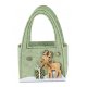 Filztasche grün mit Reh und Geschenk