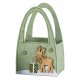 Filztasche grün mit Reh und Geschenk