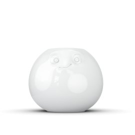 Vase - amüsiert (rund) weiß