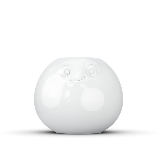 Vase - amüsiert (rund) weiß